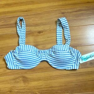 Blue and white striped bikini top size XL (16-18) new with tags.